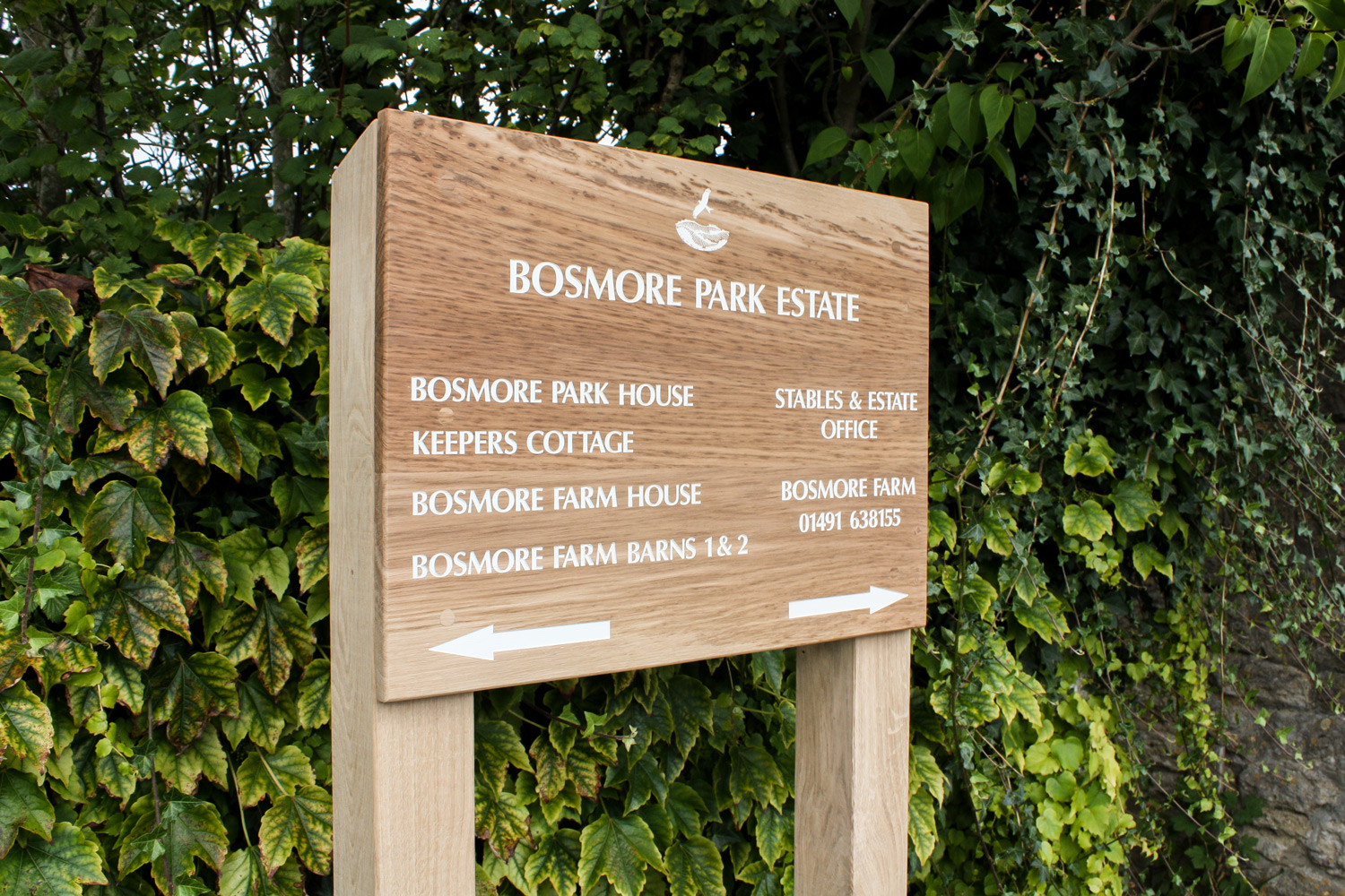 Wooden Ladder Sign made from FSC-Certified English Oak, with engraved, white infilled lettering.. Wooden Ladder Sign made from FSC-Certified English Oak, with engraved, white infilled lettering.